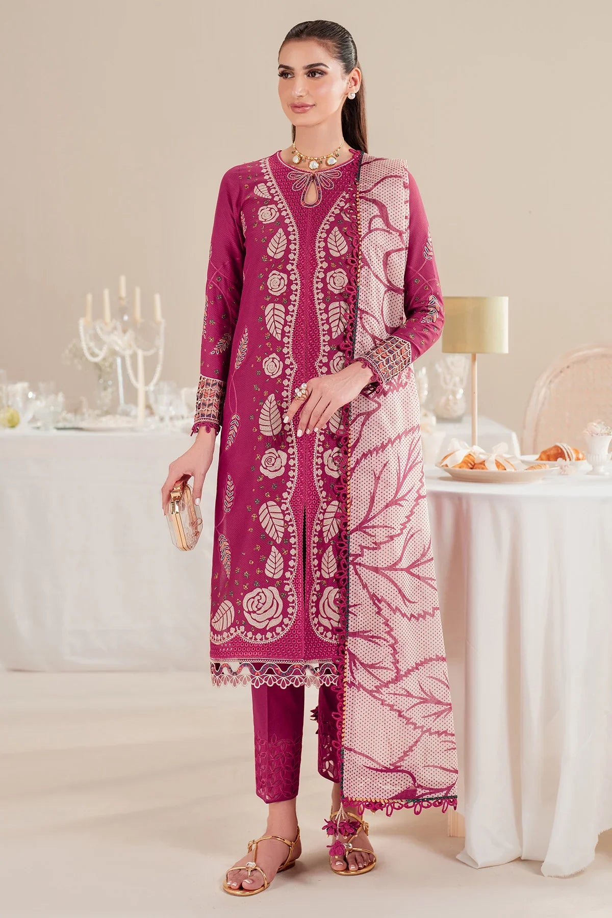 EMBROIDERED DOBBY LAWN IL25-D05
