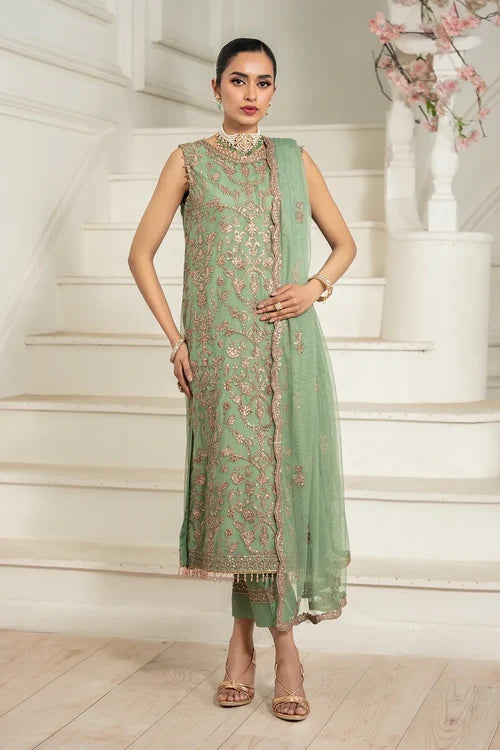 Zarif - Nafees - Embroidered Net - Asel