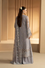 Lavish Premium - Purkashish - Embroidered Chiffon - Silver Sage