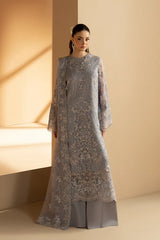 Lavish Premium - Purkashish - Embroidered Chiffon - Silver Sage