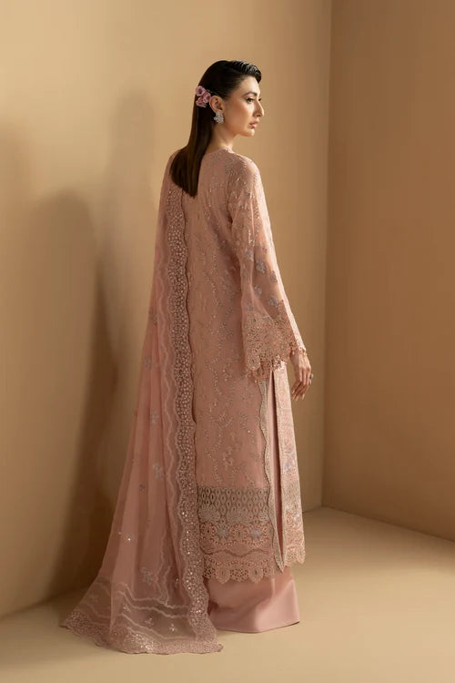 Lavish Premium - Purkashish - Embroidered Chiffon - Blush Rosé