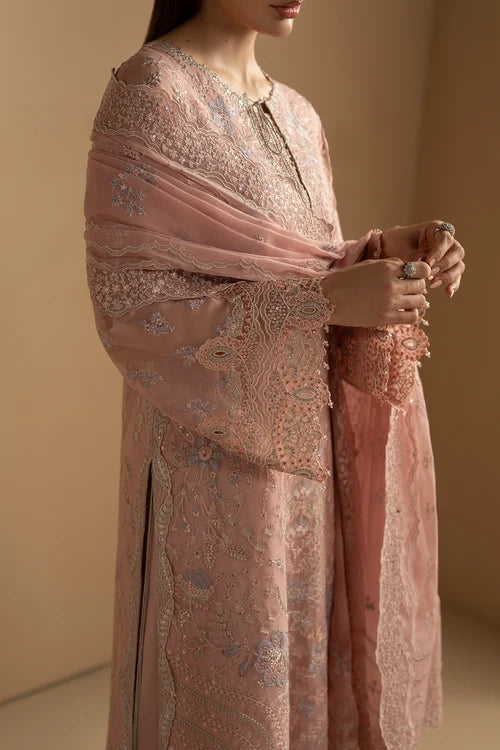 Lavish Premium - Purkashish - Embroidered Chiffon - Blush Rosé