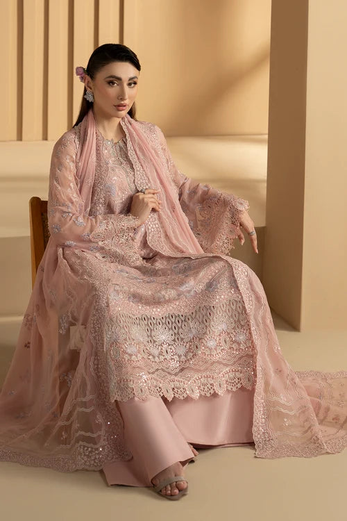 Lavish Premium - Purkashish - Embroidered Chiffon - Blush Rosé