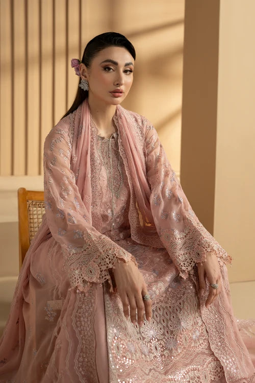 Lavish Premium - Purkashish - Embroidered Chiffon - Blush Rosé