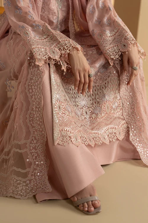 Lavish Premium - Purkashish - Embroidered Chiffon - Blush Rosé