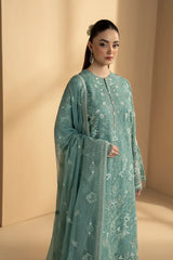 Lavish Premium - Purkashish - Embroidered Chiffon - Aqua Mist