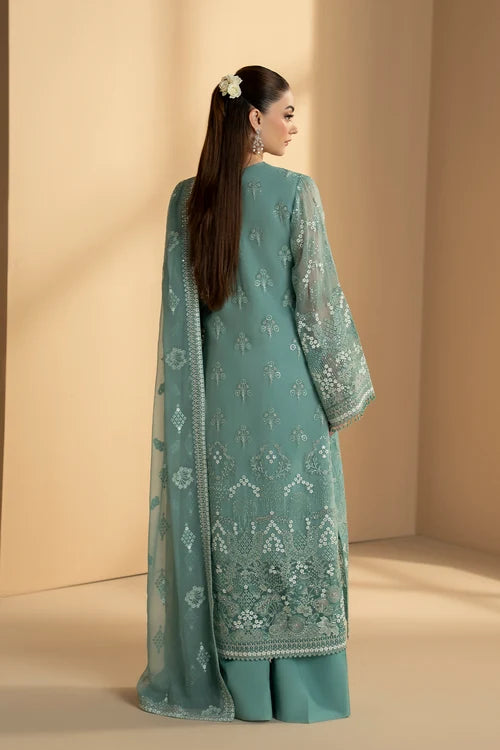 Lavish Premium - Purkashish - Embroidered Chiffon - Aqua Mist