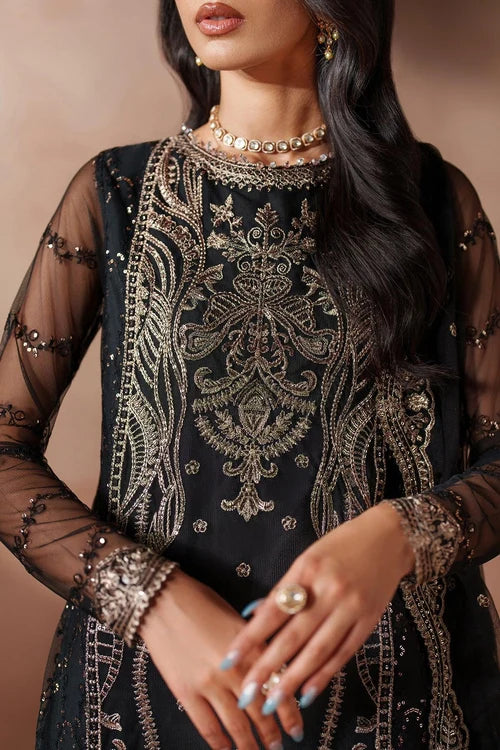 Zarif - Mahrosh - Embroidered Net - Ishaal