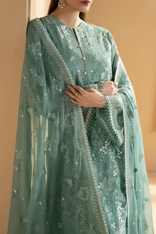 Lavish Premium - Purkashish - Embroidered Chiffon - Aqua Mist