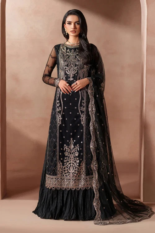 Zarif - Mahrosh - Embroidered Net - Ishaal