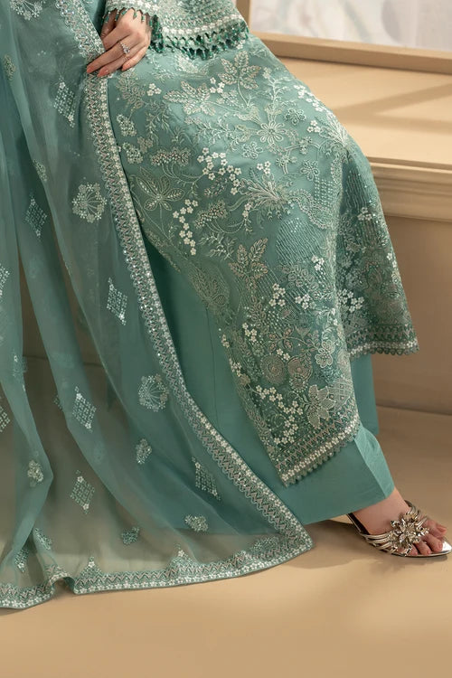 Lavish Premium - Purkashish - Embroidered Chiffon - Aqua Mist
