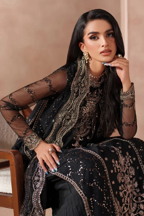 Zarif - Mahrosh - Embroidered Net - Ishaal