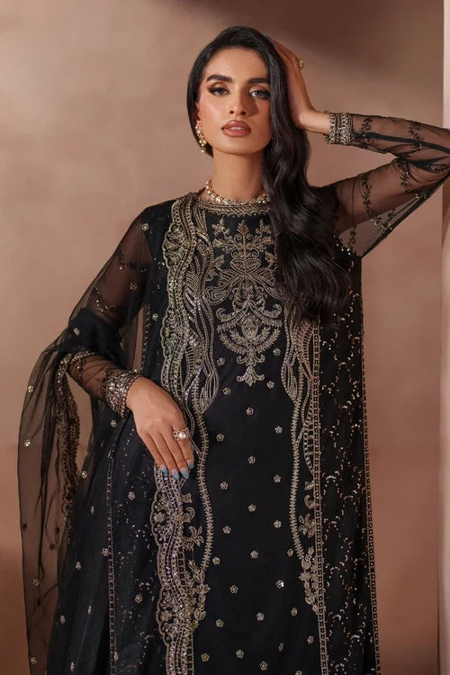 Zarif - Mahrosh - Embroidered Net - Ishaal