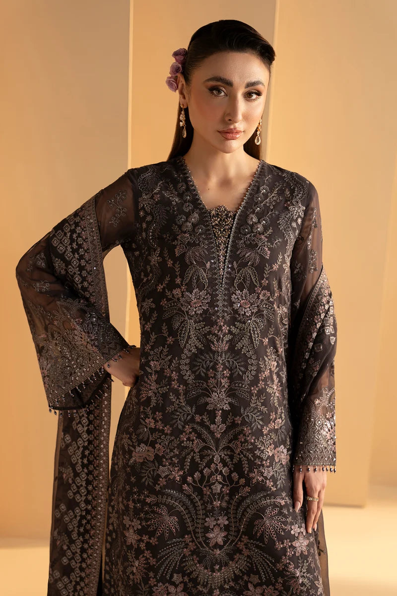 Lavish Premium - Purkashish - Embroidered Chiffon - Coco Noir