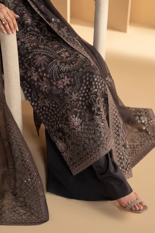 Lavish Premium - Purkashish - Embroidered Chiffon - Coco Noir