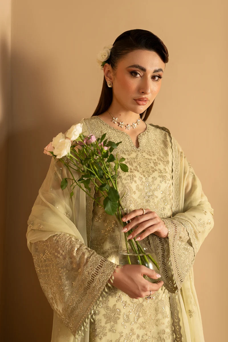 Lavish Premium - Purkashish - Embroidered Chiffon - Pistachio Glow