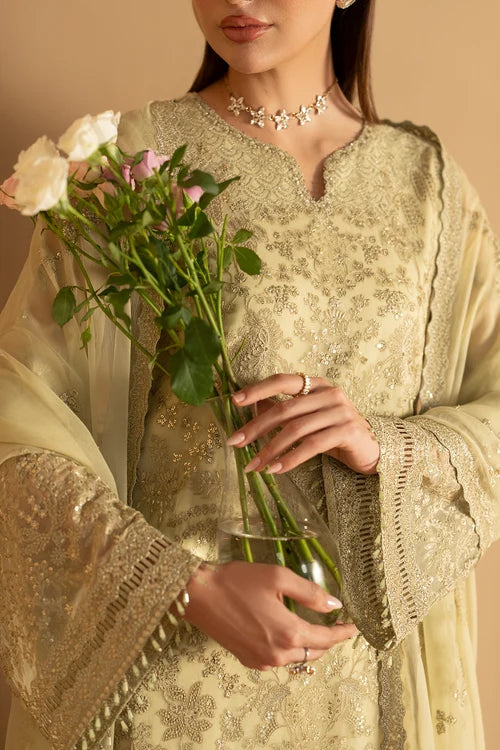 Lavish Premium - Purkashish - Embroidered Chiffon - Pistachio Glow