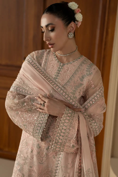 Lavish Premium - Purkashish - Embroidered Chiffon - Peach Élan