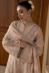 Lavish Premium - Purkashish - Embroidered Chiffon - Peach Élan