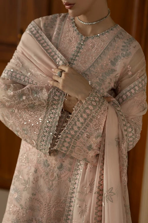 Lavish Premium - Purkashish - Embroidered Chiffon - Peach Élan