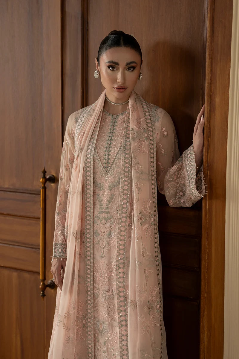 Lavish Premium - Purkashish - Embroidered Chiffon - Peach Élan