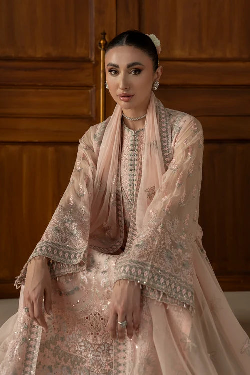 Lavish Premium - Purkashish - Embroidered Chiffon - Peach Élan