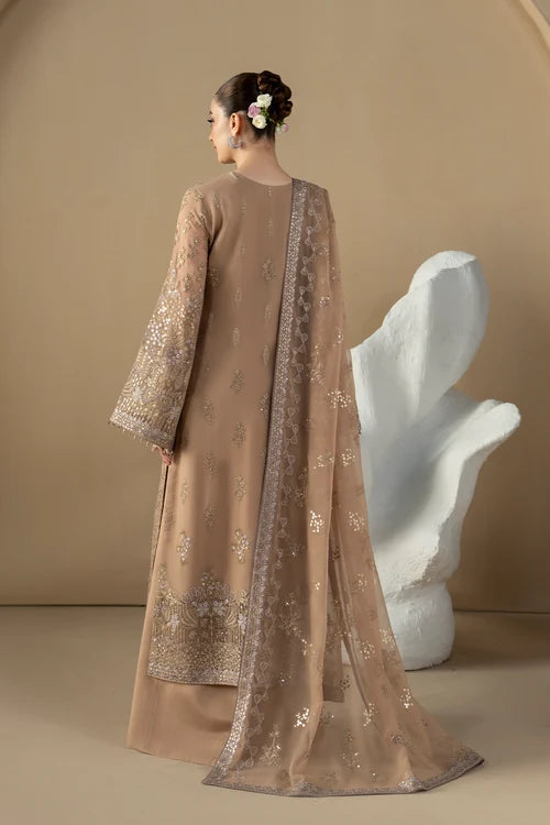 Lavish Premium - Purkashish - Embroidered Chiffon - Mauve Taupe