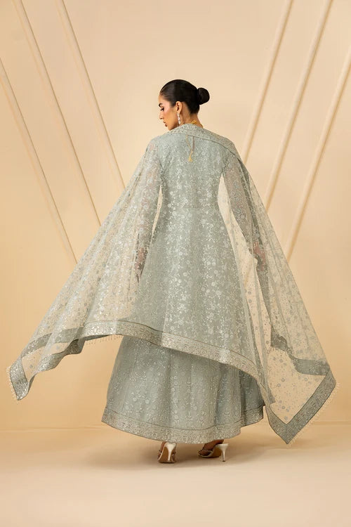 Zarif - Riwayat - Embroidered Net - Mintara