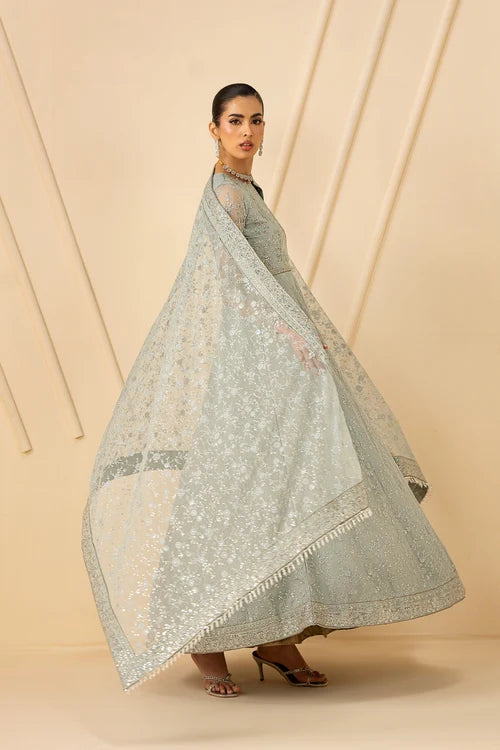 Zarif - Riwayat - Embroidered Net - Mintara