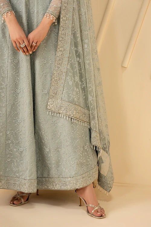 Zarif - Riwayat - Embroidered Net - Mintara