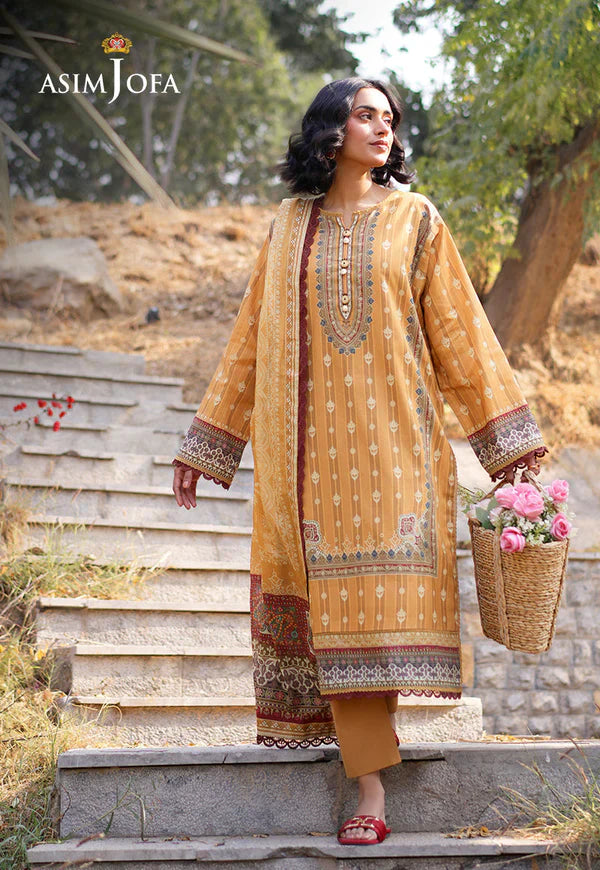AJUUB-07 Printed Lawn 3 Pcs