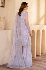 Zarif - Iris - Embroidered Net - Lotus