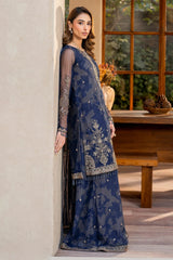 Zarif - Iris - Embroidered Net - ZINNIA