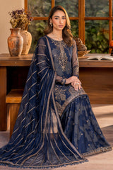 Zarif - Iris - Embroidered Net - ZINNIA