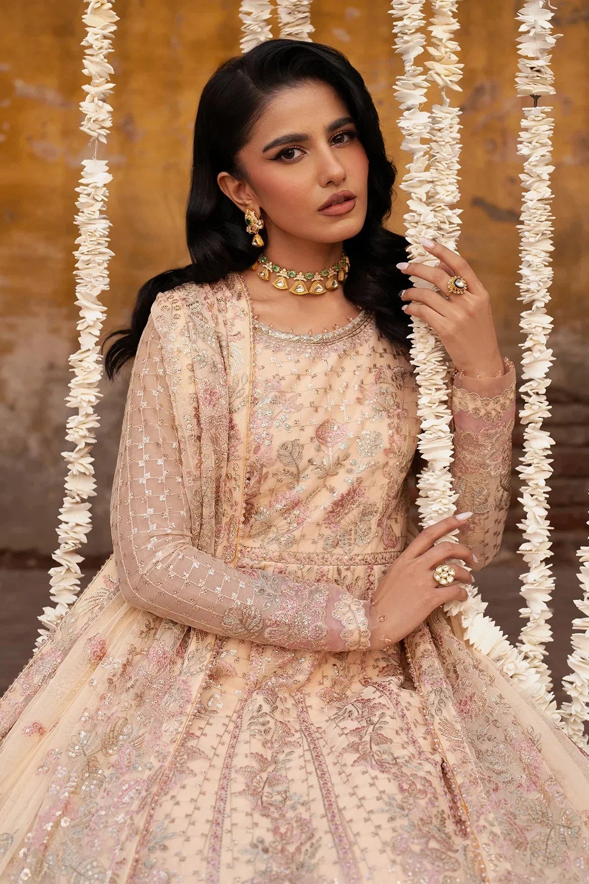 Zarif - Shehnai - Embroidered Net - HEER
