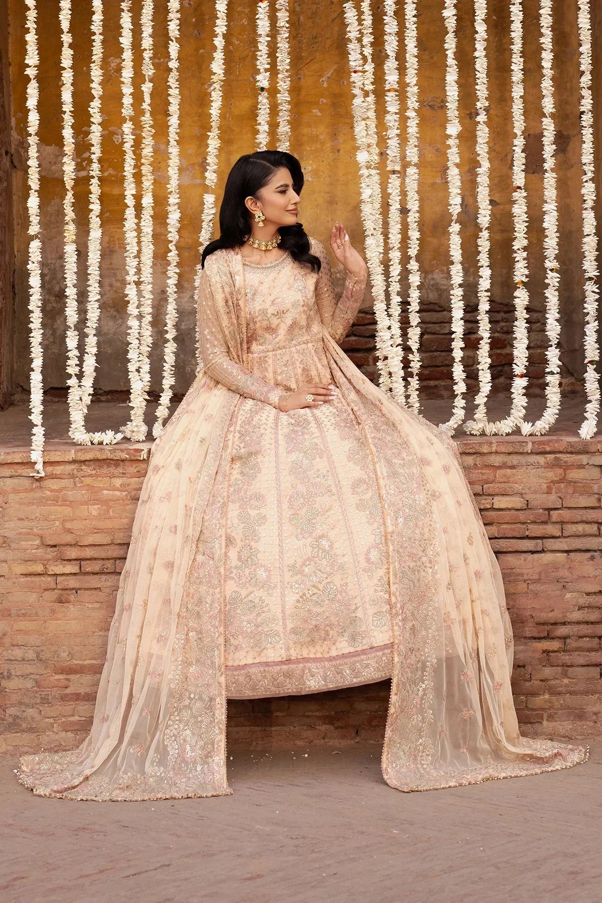 Zarif - Shehnai - Embroidered Net - HEER