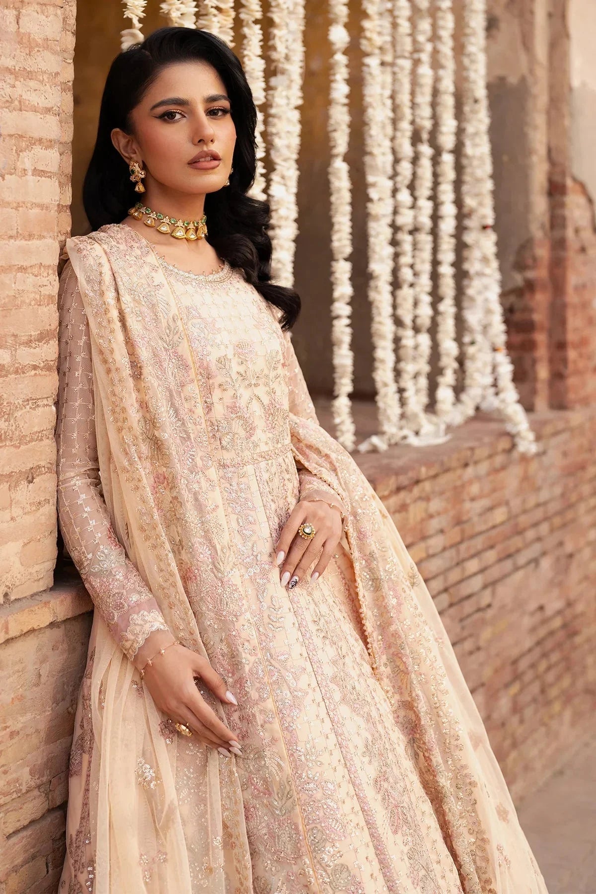 Zarif - Shehnai - Embroidered Net - HEER