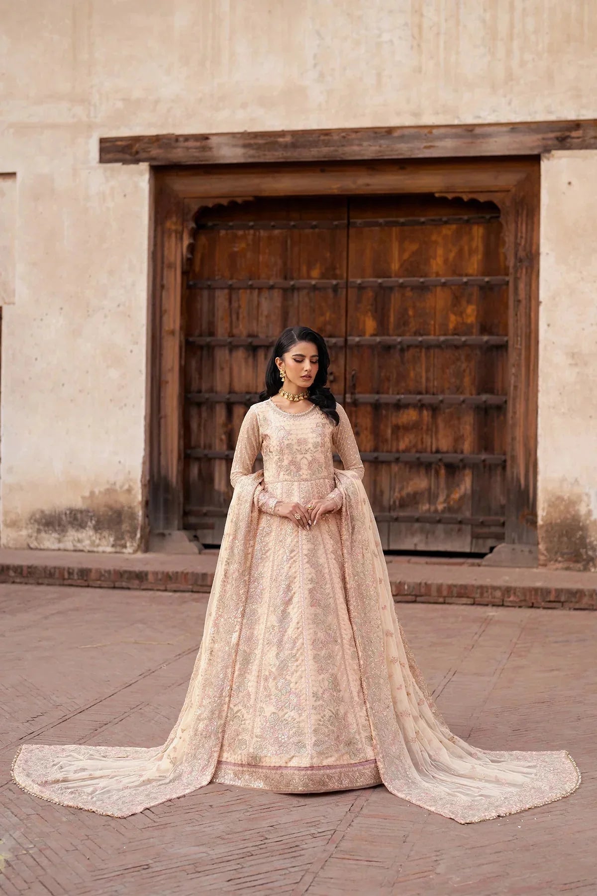 Zarif - Shehnai - Embroidered Net - HEER