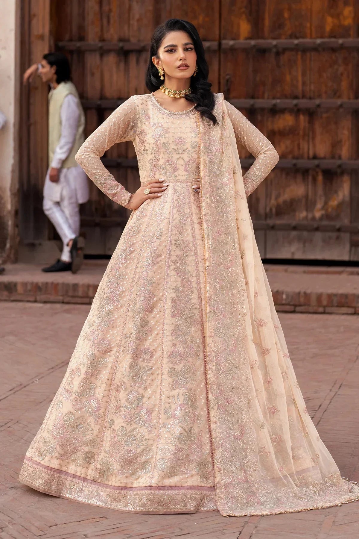 Zarif - Shehnai - Embroidered Net - HEER