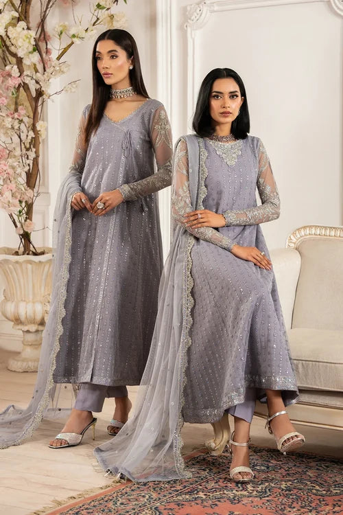 Zarif - Nafees - Embroidered Net - Merve