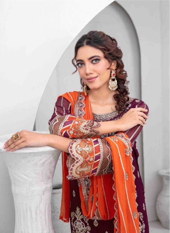 Tawakkal - Afa Embroidered Chiffon D-5105