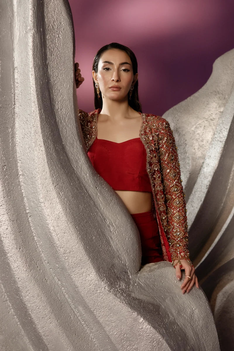 ENZO - Amour Éternal - Embroidered Net - Roselle
