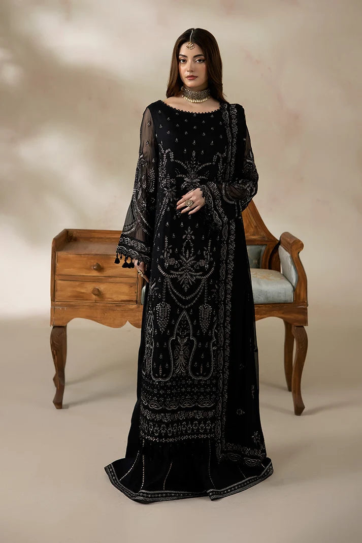 La'Fiora - Imrozia - Embroidered Chiffon - I-276 Ébène