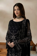 La'Fiora - Imrozia - Embroidered Chiffon - I-276 Ébène