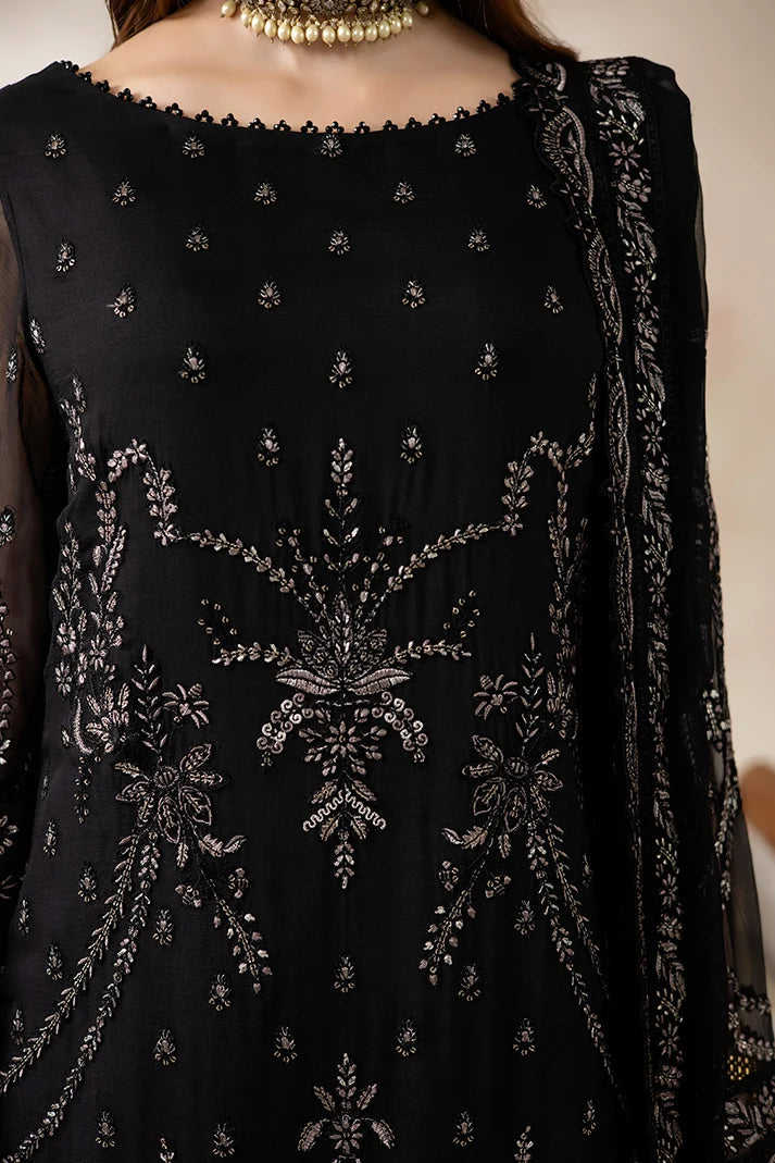 La'Fiora - Imrozia - Embroidered Chiffon - I-276 Ébène