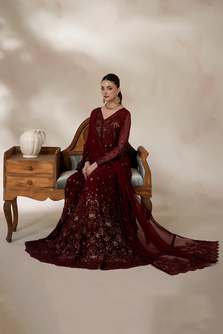 La'Fiora - Imrozia - Embroidered Chiffon - I-277 Amarante