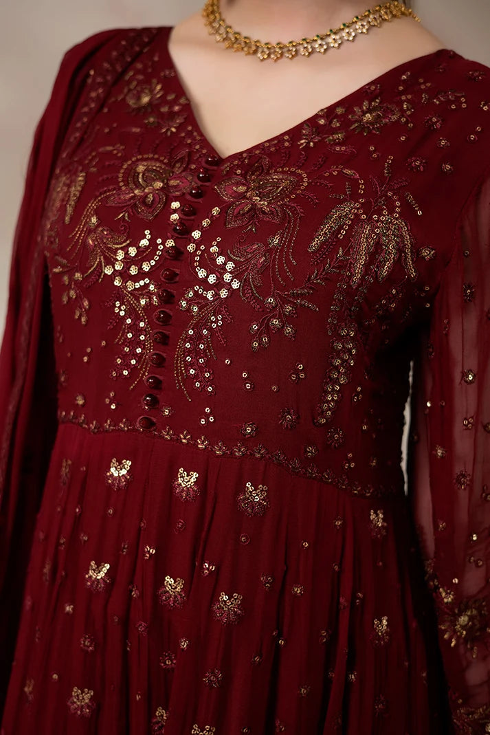 La'Fiora - Imrozia - Embroidered Chiffon - I-277 Amarante
