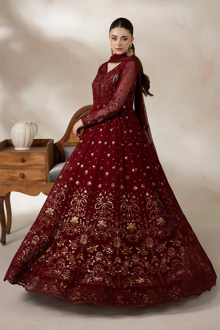 La'Fiora - Imrozia - Embroidered Chiffon - I-277 Amarante