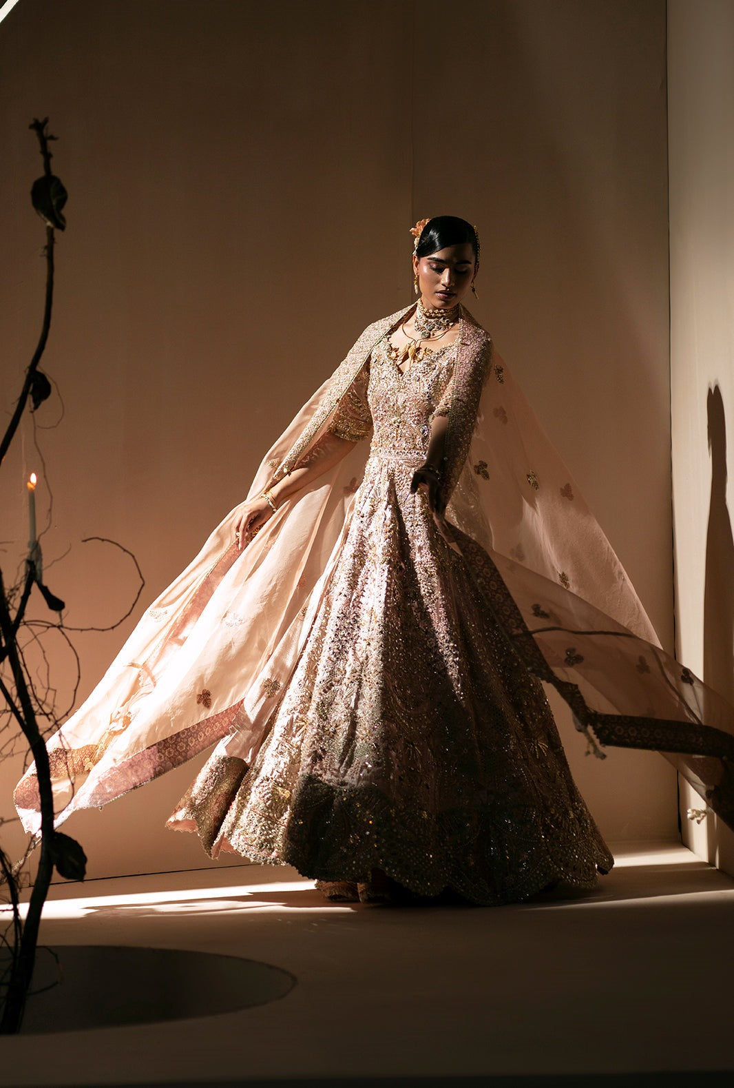 AJR Couture - Signature Wedding Formals - Embroidered Organza - Rang E Noor