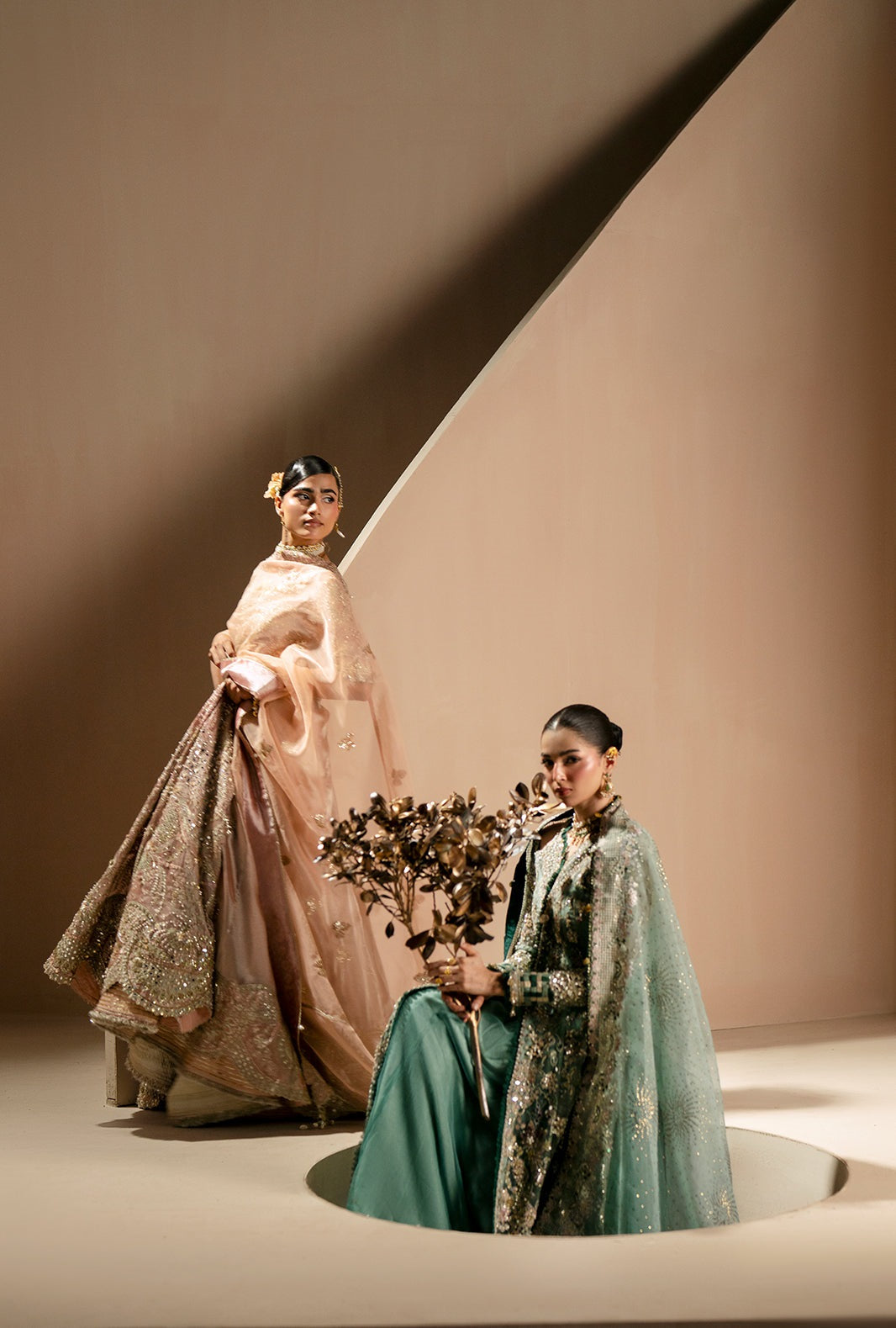 AJR Couture - Signature Wedding Formals - Embroidered Organza - Rang E Noor
